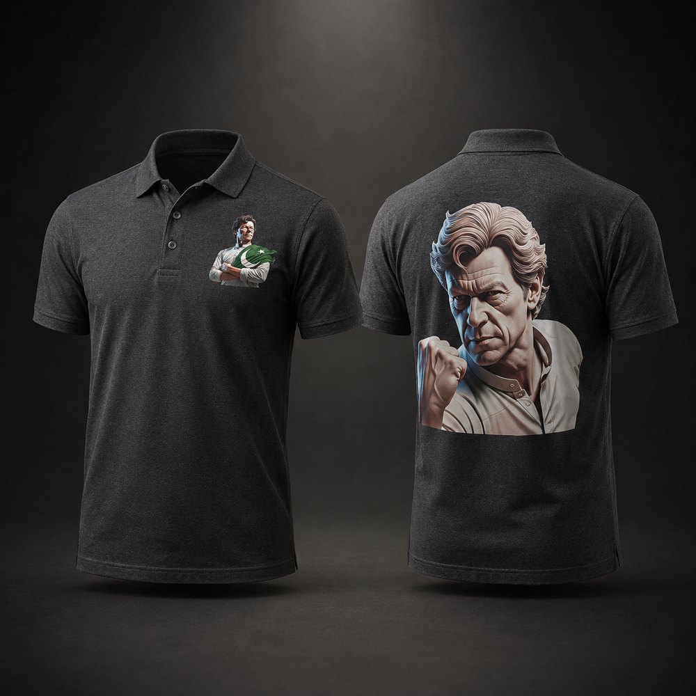 IK Texas premium polo shirt featuring Imran Khan